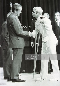 P368426 03: (File Photo) Lieutenant Commander John Mccain Is Welcomed By U.S. President Richard Nixon Upon Mccain's Release From Five And One-Half Years As A P.O.W. During The Vietnam War May 24, 1973 In Washington, D.C.  (Photo By Getty Images)